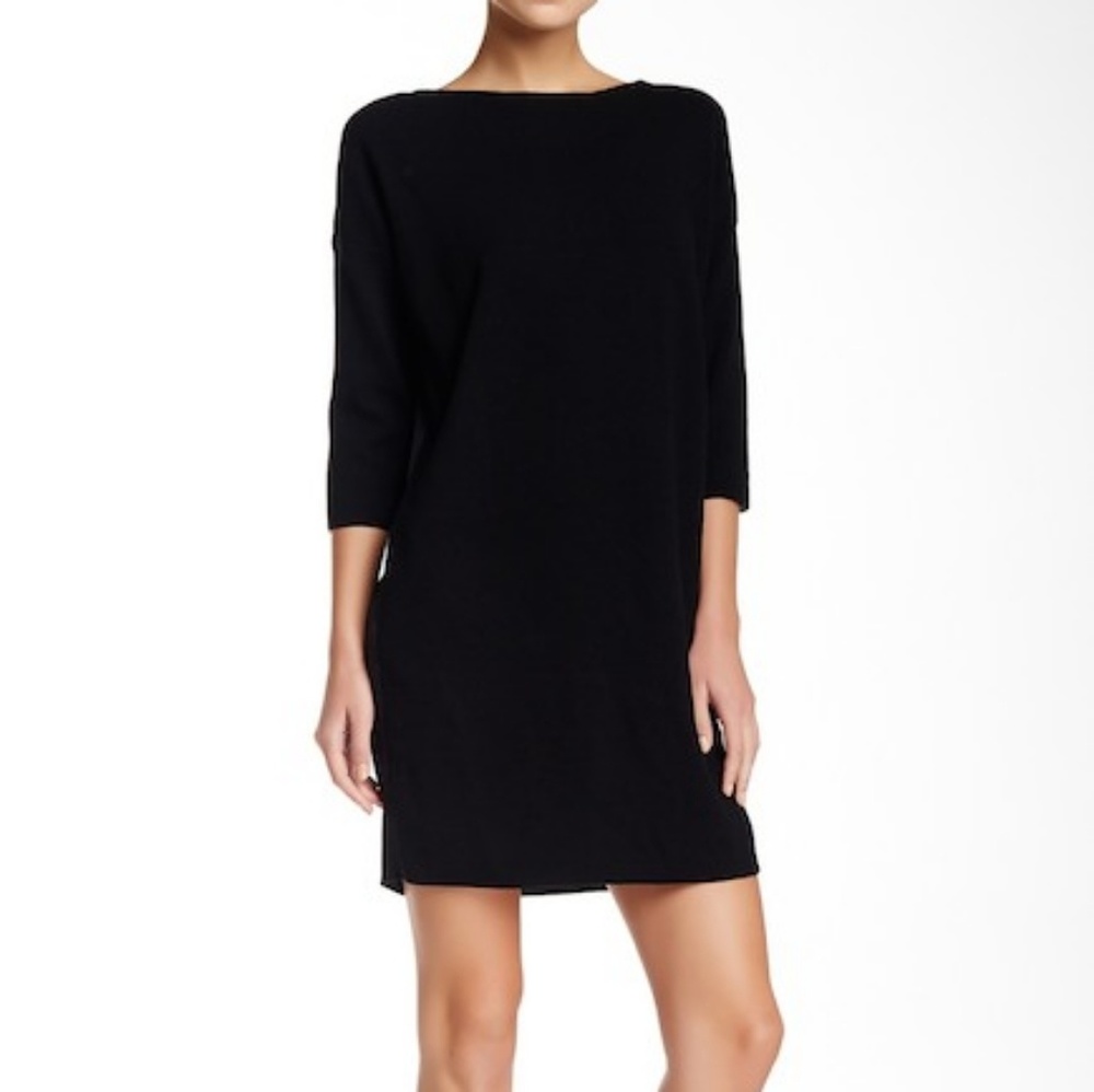 vince. | Wool Sweater Dress with Contrast Back